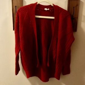 ANTHROPOLOGIE RED CARDIGAN